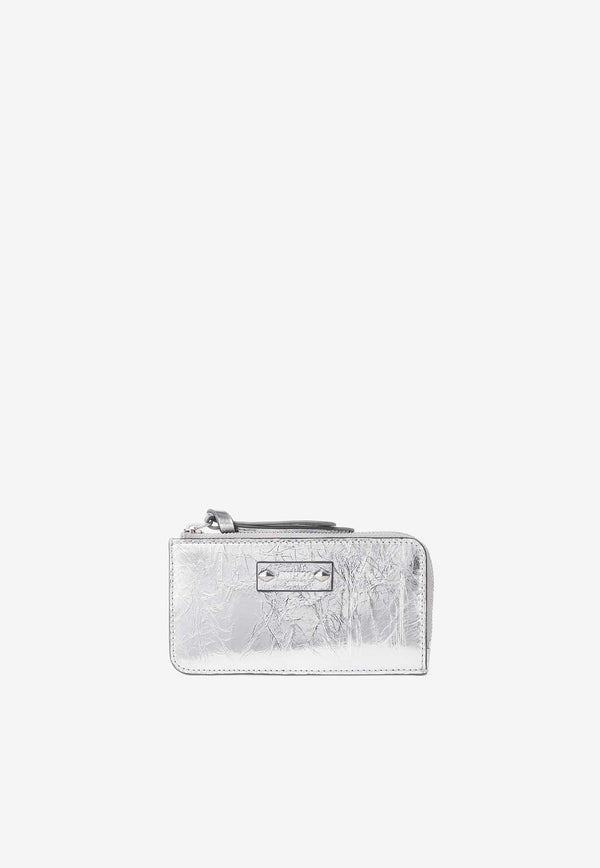 Jimmy Choo Lise-Z Metallic Leather Cardholder LISE-Z BYQ SILVER/ANTIQUE SILVER Silver