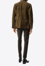 Tom Ford Suede Sartorial Military Jacket LJM007-LMS001S23 FG817 Military Green