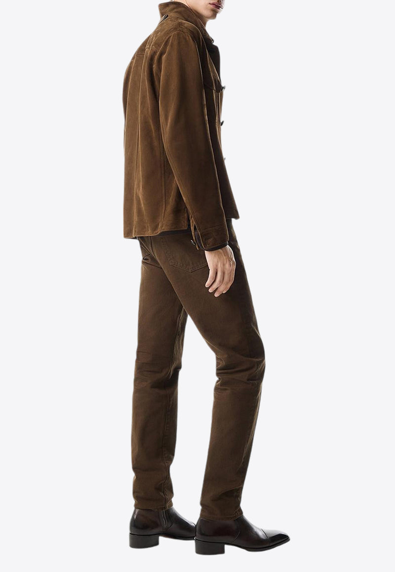 Tom Ford Light Suede Overshirt LJS001-LMS003S23 KB610 Brown