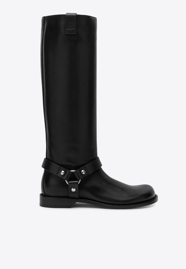 Loewe Campo Biker Leather Knee-High Boots Black LLSC285X03LE/P_LOEW-1100