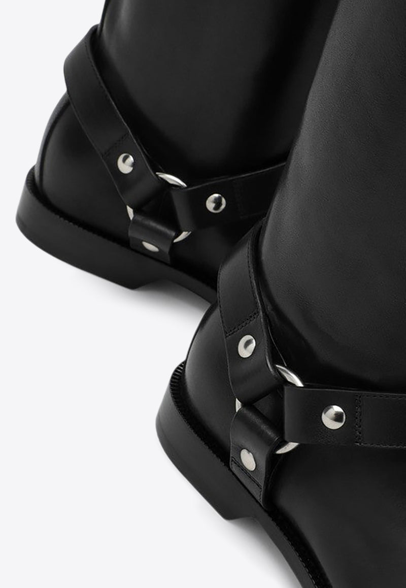 Loewe Campo Biker Leather Knee-High Boots Black LLSC285X03LE/P_LOEW-1100