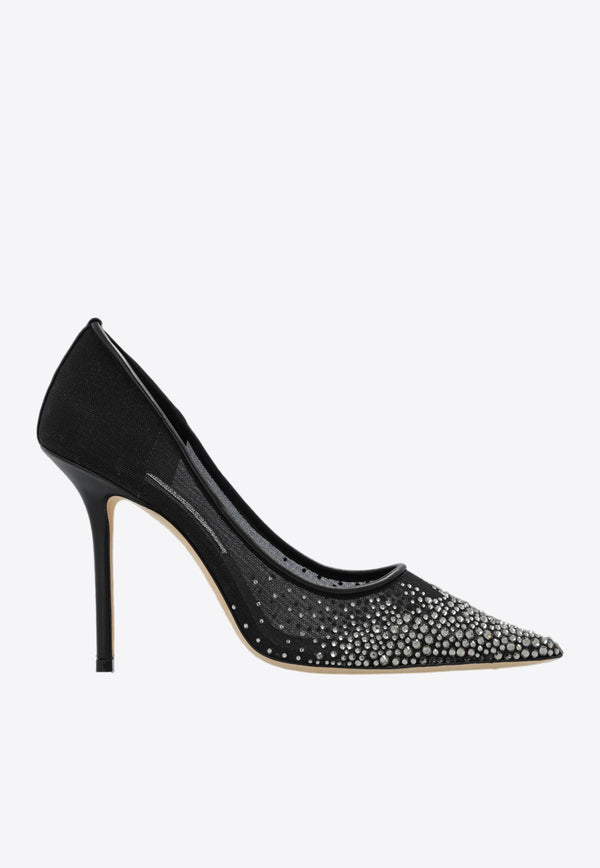 Love 100 Crystal-Embellished Pumps Jimmy Choo LOVE 100 NYT BLACK/BLACK