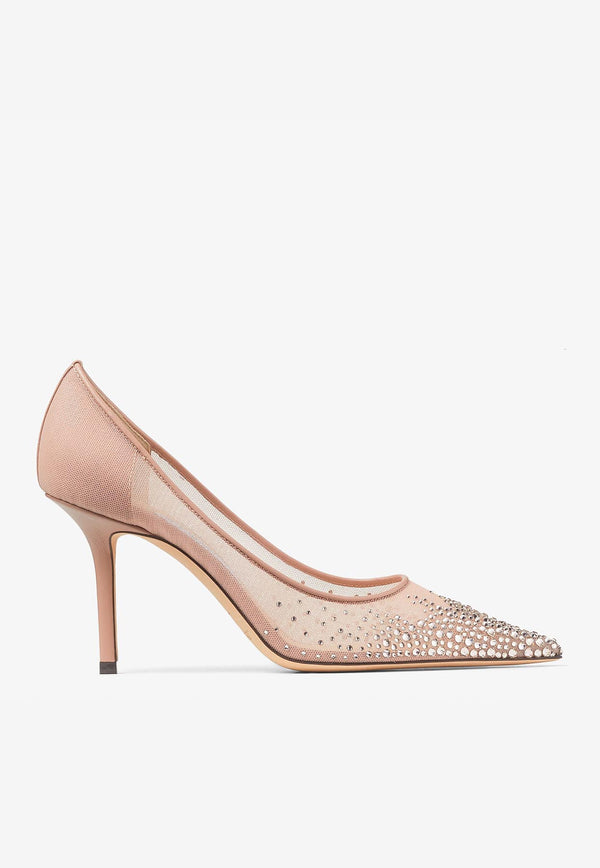 Jimmy Choo Love 85 Crystal-Embellished Mesh Pumps LOVE 85 NYT BALLET PINK/BALLET PINK