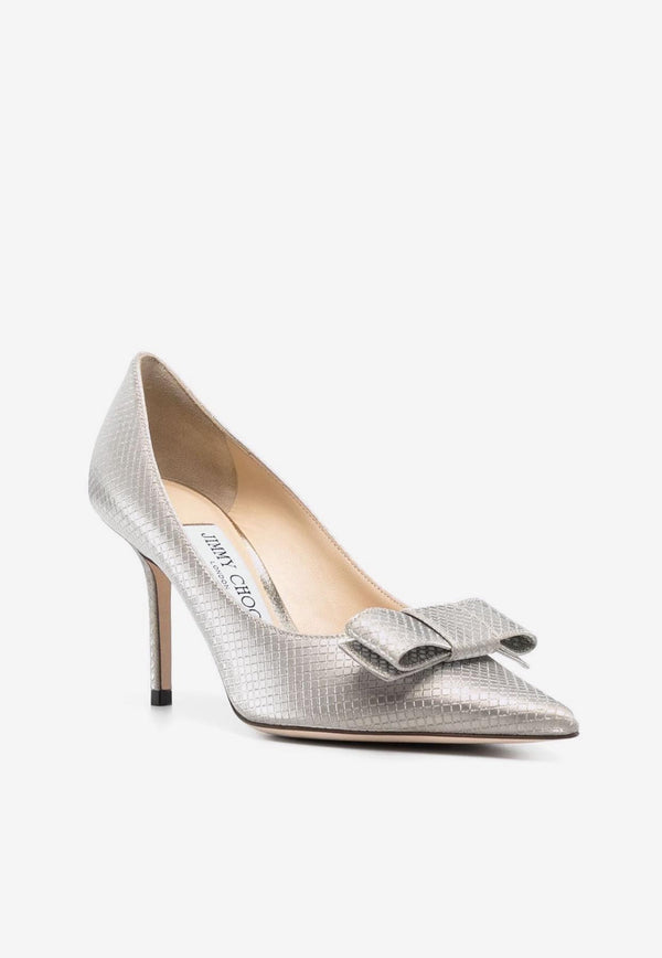 Jimmy Choo Love Bow 85 Metallic Pumps LOVE BOW 85 TAI CHAMPAGNE