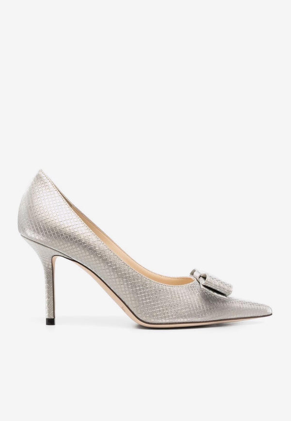 Jimmy Choo Love Bow 85 Metallic Pumps LOVE BOW 85 TAI CHAMPAGNE