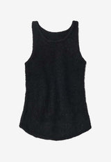 LOW CLASSIC Fluffy Sleeveless Knit Top LOW23FM_KN070_BKBLACK