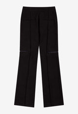 LOW CLASSIC Pin-Tuck Bootcut Zip-Up Pants Black LW243PT10_BKBLACK