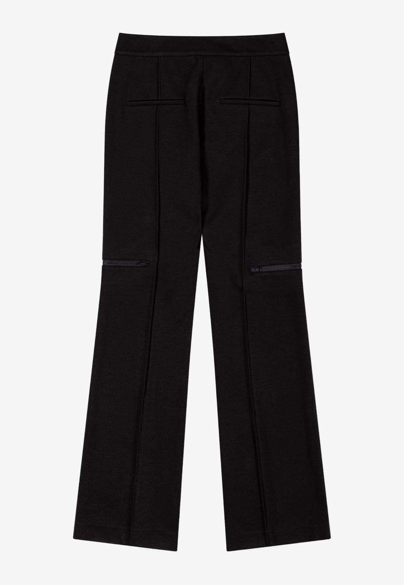 LOW CLASSIC Pin-Tuck Bootcut Zip-Up Pants Black LW243PT10_BKBLACK