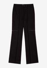 LOW CLASSIC Pin-Tuck Bootcut Zip-Up Pants Black LW243PT10_BKBLACK