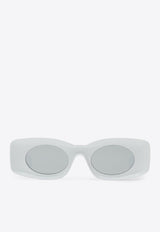 Loewe X Paula Ibiza Oval-Shaped Logo Sunglasses Gray LW40033IPVC/O_LOEW-2100