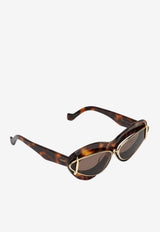 Loewe Retro Cat-Eye Sunglasses Brown LW40119IPVC/Q_LOEW-6752E