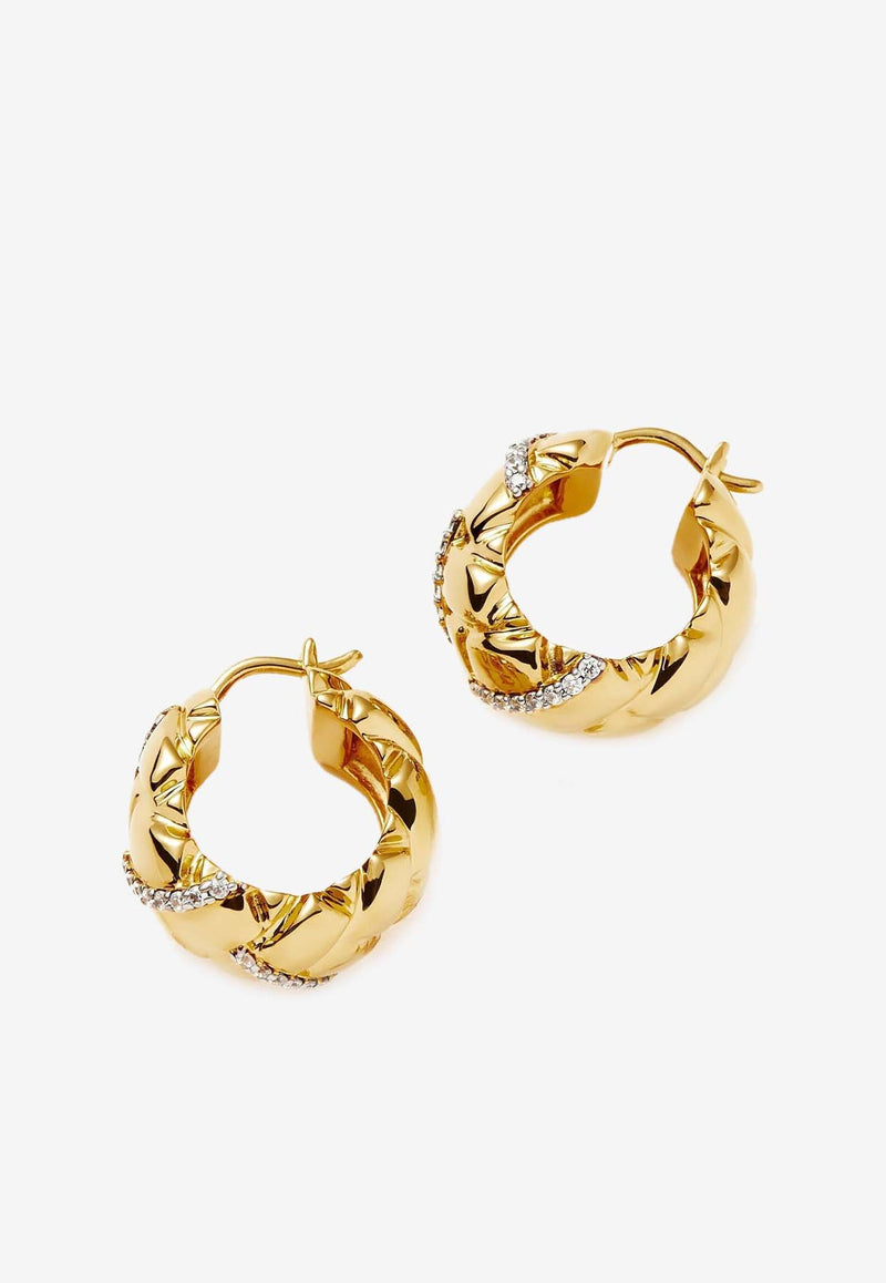 Missoma Jewellery X Lucy Williams Waffle Paved Hoop Earrings Gold LWA-G-E8-CZGOLD