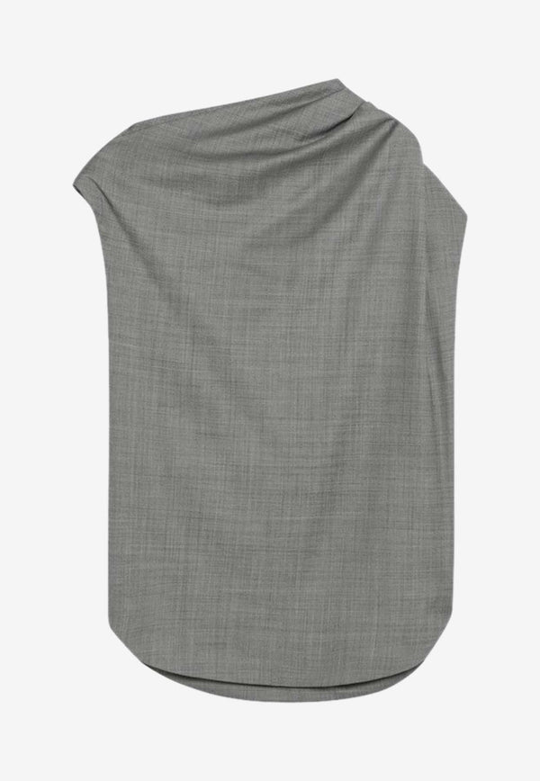 Loulou Studio Asymmetrical Wool Top Gray LYRAWO/Q_LOULO-AN