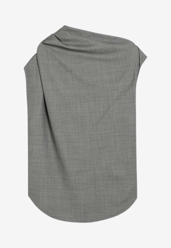 Loulou Studio Asymmetrical Wool Top Gray LYRAWO/Q_LOULO-AN