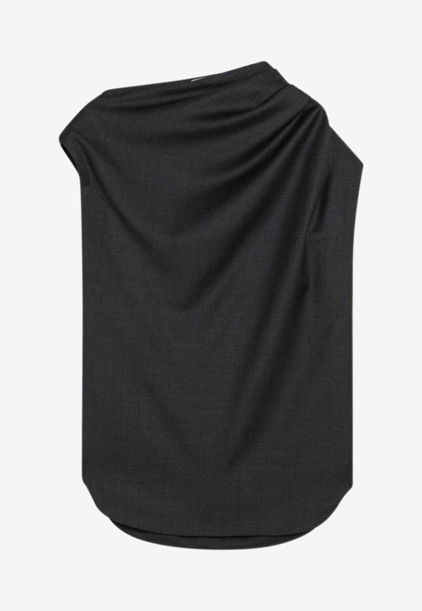 Loulou Studio Asymmetrical Wool Top Black LYRAWO/Q_LOULO-BM