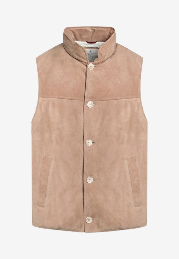 Brunello Cucinelli Padded Suede Vest Beige M0PCL2013LE/P_CUCIN-CRI25