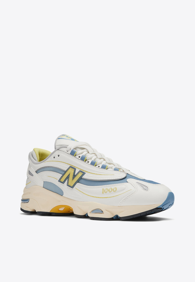 New Balance 1000 Low-Top Sneakers in Sea Salt with Heron Blue White M1000CA