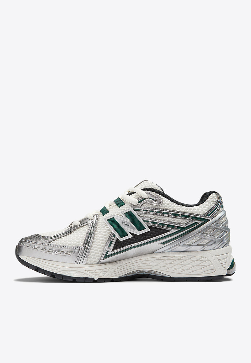 New Balance 1906R Low-Top Sneakers in Silver Metallic with Nightwatch Green and Sea Salt Silver M1906REU