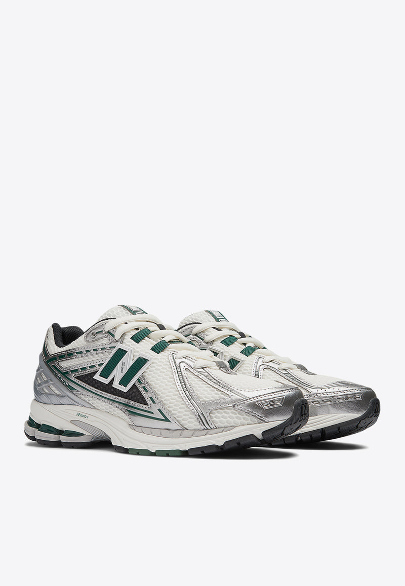 New Balance 1906R Low-Top Sneakers in Silver Metallic with Nightwatch Green and Sea Salt Silver M1906REU