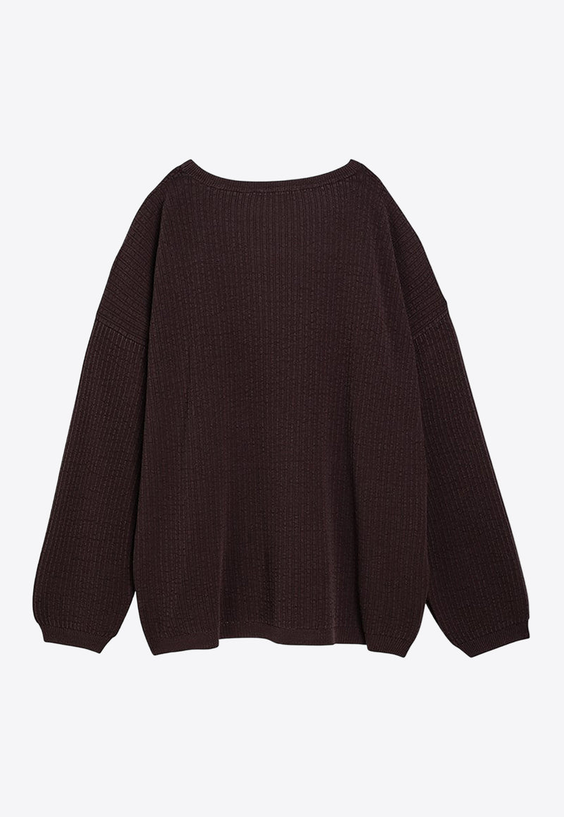 Our Legacy Popover Ribbed Knit Sweater Purple M2243PRMSI/O_OLEGA-MP