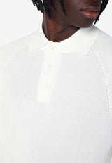 Brunello Cucinelli Rib Knit Long-Sleeved Polo T-shirt White M29400105CO/P_CUCIN-CO312