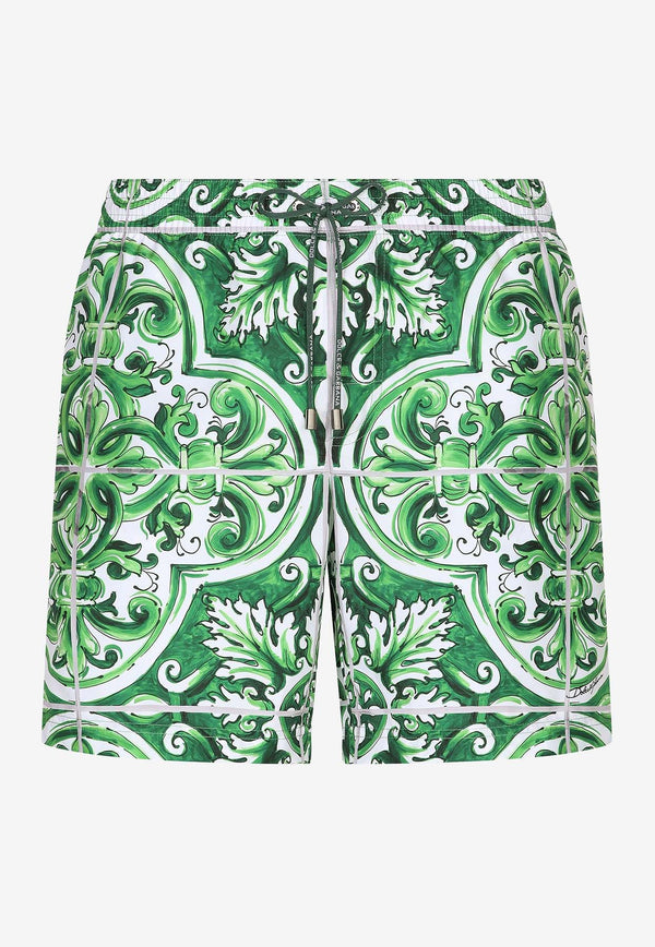 Dolce 
Gabbana Majolica Print Swim Shorts M4A13T FIM4R H75DQ Green