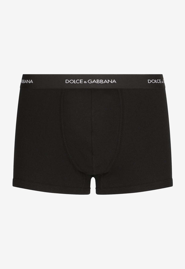 Dolce 
Gabbana Logo Waistband Fine-Rib Boxers Black M4C13J ONN96 N0000