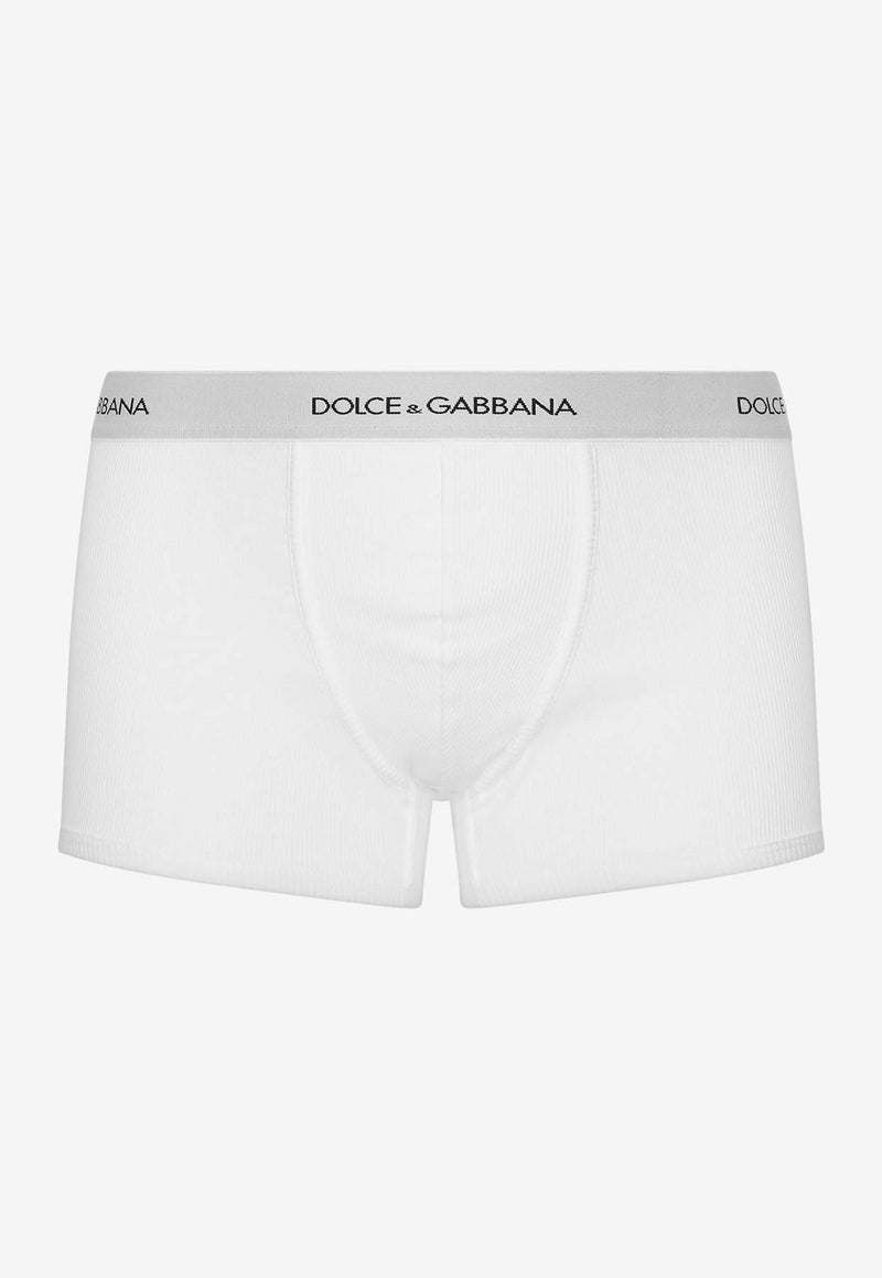 Dolce 
Gabbana Logo Waistband Fine-Rib Boxers White M4C13J ONN96 W0800