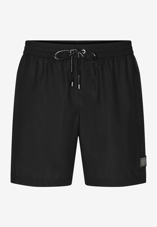 Dolce 
Gabbana Logo Plaque Swim Shorts Black M4E45T ONO06 N0000