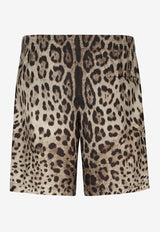 Dolce 
Gabbana Leopard Print Swim Shorts Brown M4E47T ONO07 HY13M