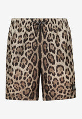 Dolce 
Gabbana Leopard Print Swim Shorts Brown M4E47T ONO07 HY13M