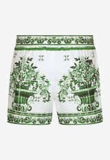 Dolce 
Gabbana Majolica Print Swim Shorts M4F34T FIM4Q HV3TN Green