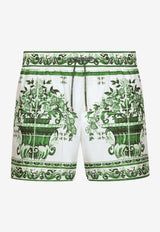 Dolce 
Gabbana Majolica Print Swim Shorts M4F34T FIM4Q HV3TN Green