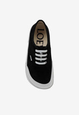 Loewe Terra Vulca Low-Top Suede Sneakers Black M616284X02LE/P_LOEW-1100