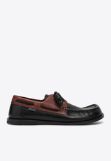 Loewe Campo Leather Lace-Up Boat Shoes Brown M816S08X01LE/Q_LOEW-3979