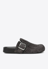 Loewe Ease Buckle Brushed Suede Clogs Dark Brown M816V29X12SUE/Q_LOEW-3110