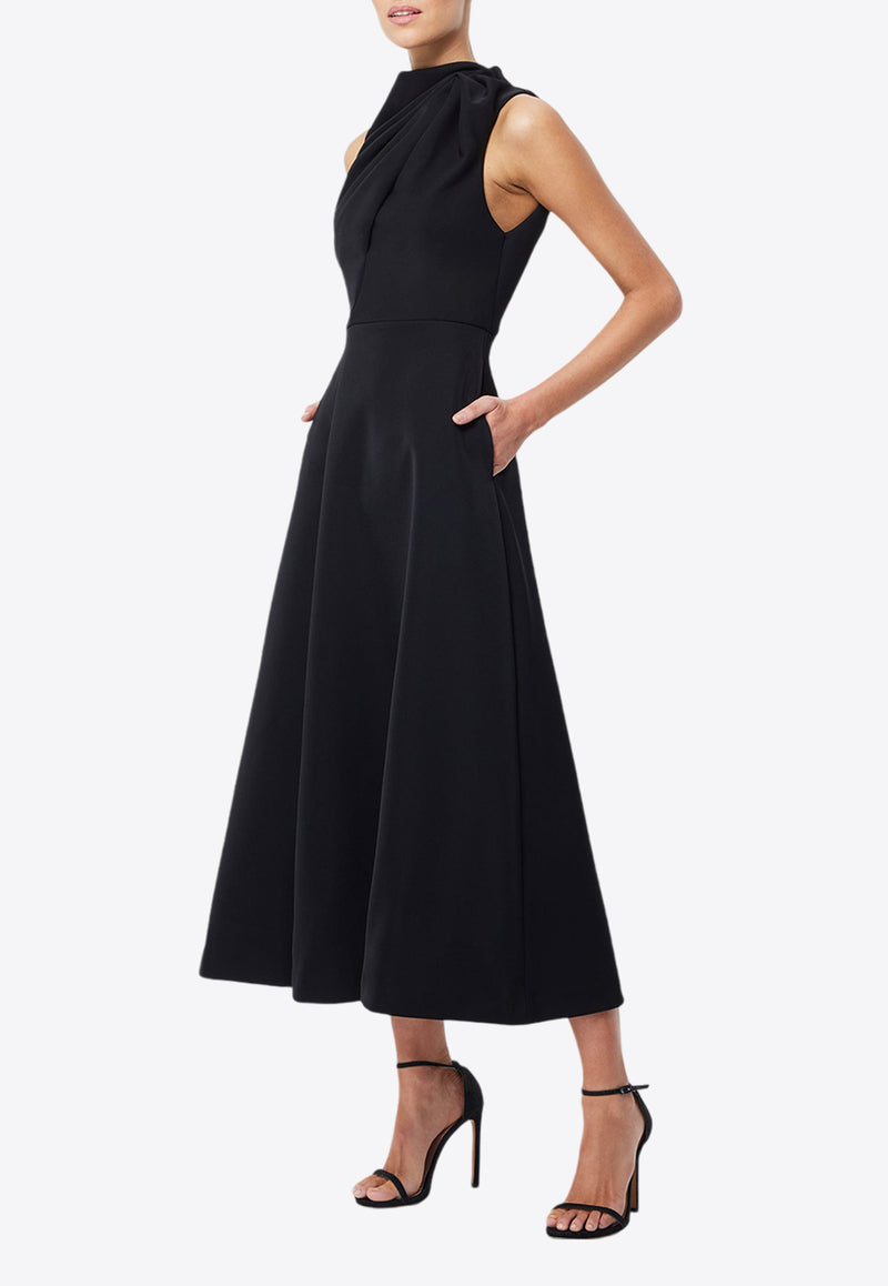 Mossman Cosmic Drape Midi Dress Black M93857BLACK