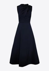 Mossman Cosmic Drape Midi Dress Navy M93857NAVY