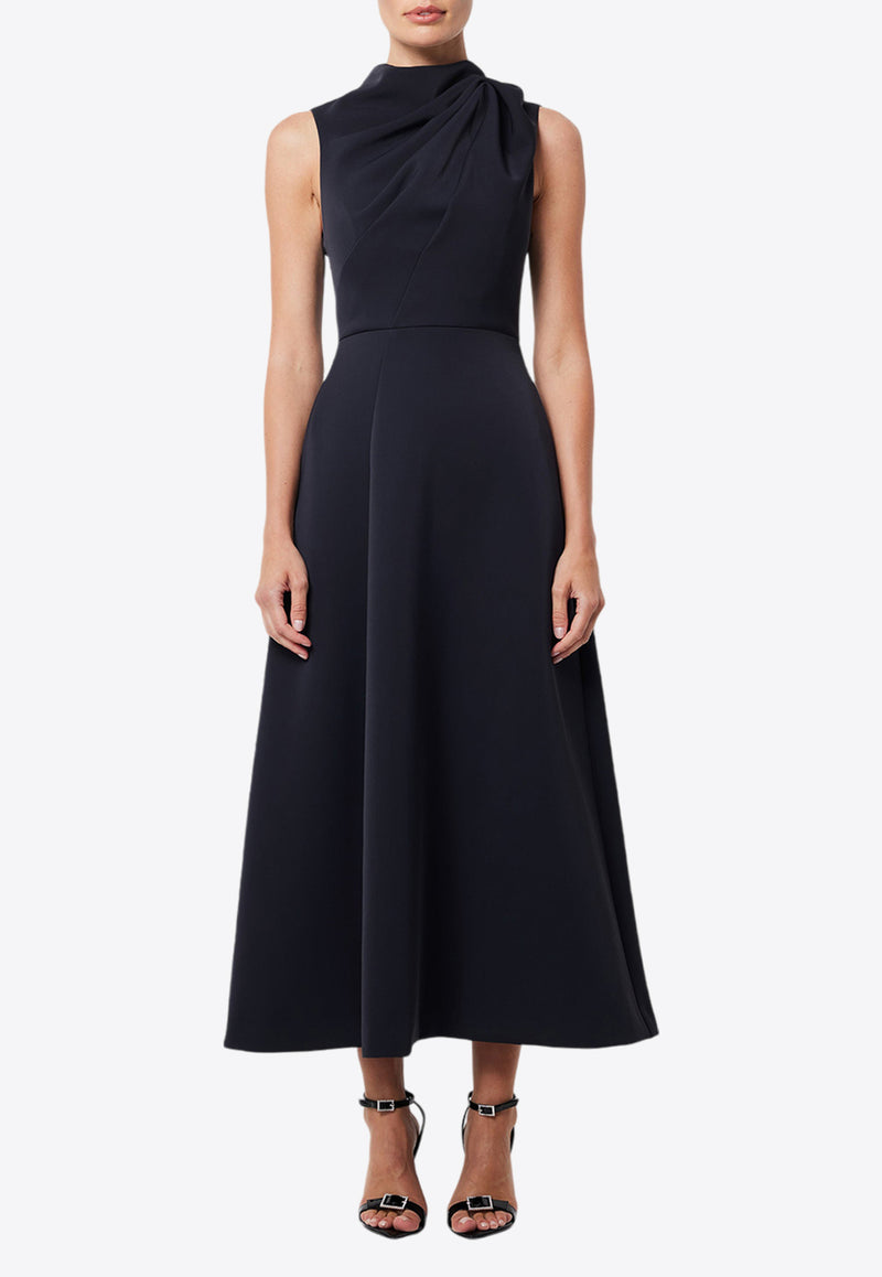 Mossman Cosmic Drape Midi Dress Navy M93857NAVY