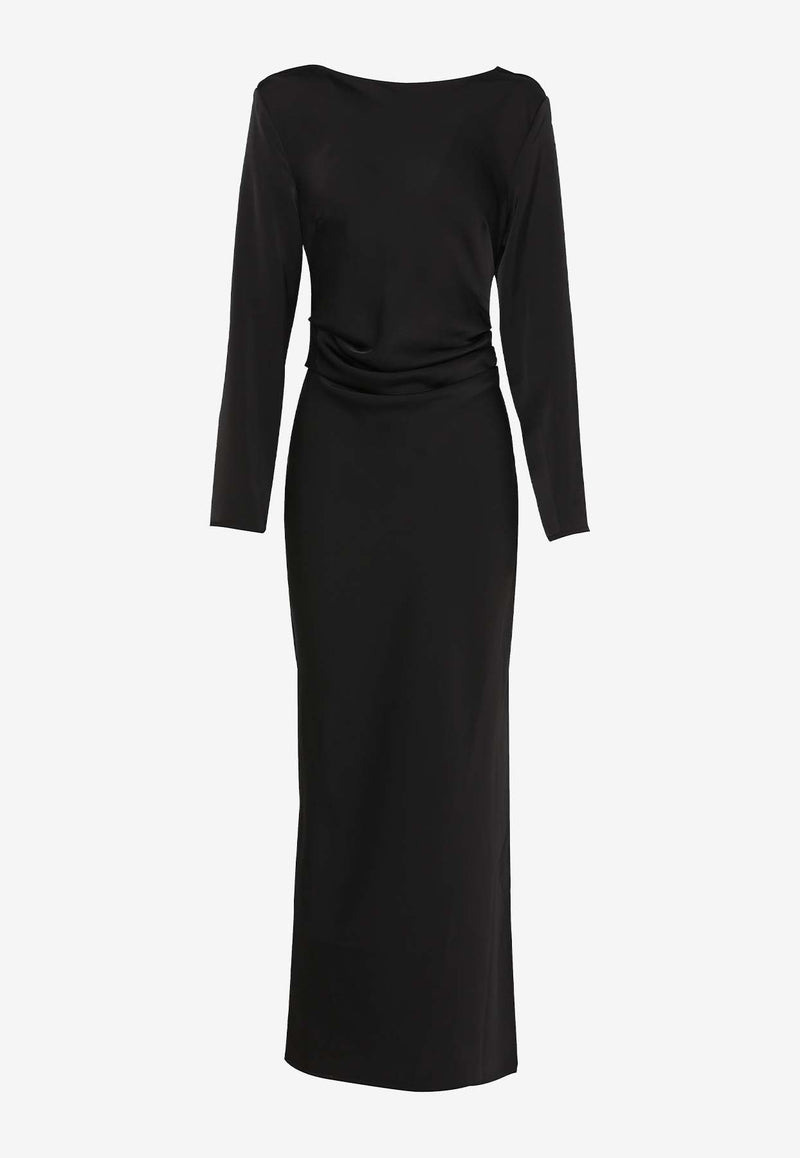 Mossman Resurgence Draped Maxi Dress Black M96083BLACK