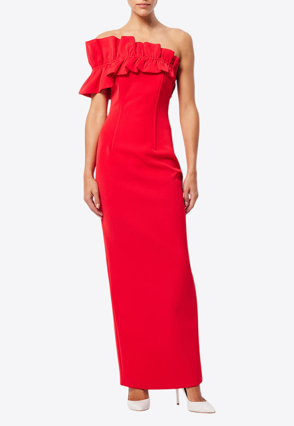 Mossman Soft Spoken One-Shoulder Midi Dress Red M96584RED