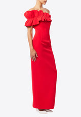 Mossman Soft Spoken One-Shoulder Midi Dress Red M96584RED