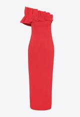 Mossman Soft Spoken One-Shoulder Midi Dress Red M96584RED