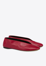 Moschino Duck Nappa Leather Ballet Flats Red MA11010C1MMA0500 NAPPA ROSSO