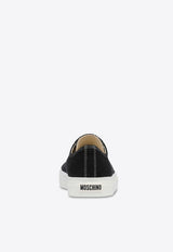 Moschino Edge Low-Top Canvas Sneakers Black MA15053G1MMW000A CANVAS NERO