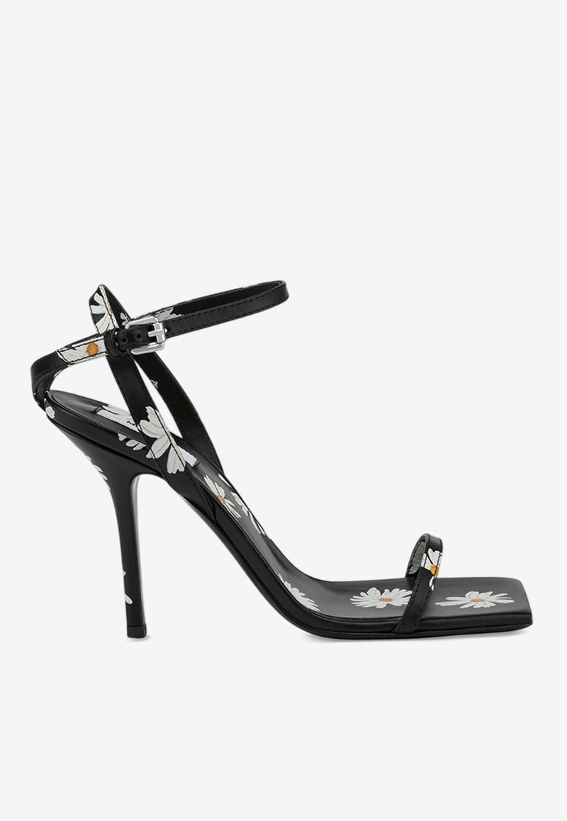 Moschino Daisy 100 Printed Sandals Black MA1655AC1MMKA00A DAISY NERO