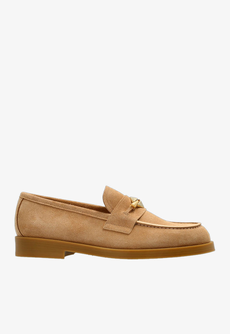 Jimmy Choo Maddie Diamond Suede Loafers MADDIE DIAMOND UUE BISCUIT