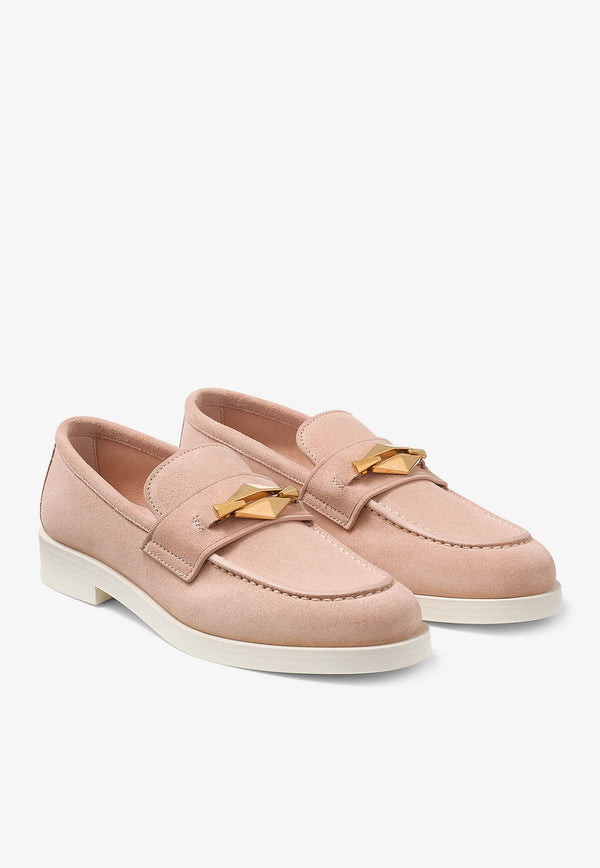 Jimmy Choo Maddie Diamond Suede Loafers MADDIE DIAMOND UUE MACARON