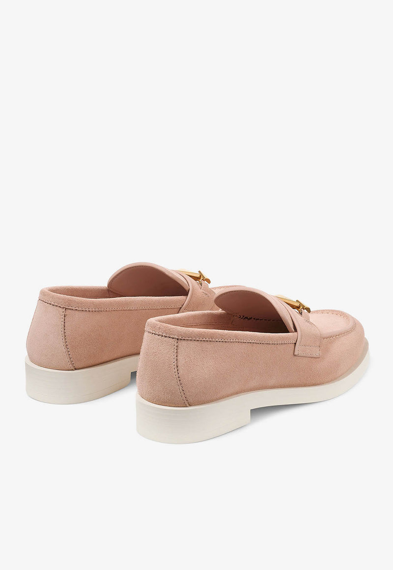 Jimmy Choo Maddie Diamond Suede Loafers MADDIE DIAMOND UUE MACARON