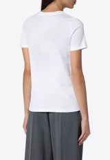 S Max Mara Madera Logo Embroidered T-shirt White MADERACO/P_MAXS-001